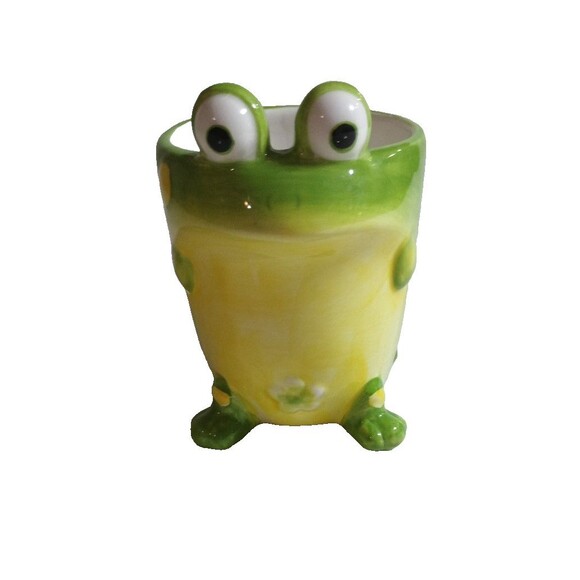 Burton & Burton Toby the Toad 2005 Frog Mug Ceramic Novelty Cup Green Cute - Picture 1 of 7